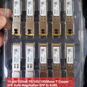 10 pcs 10Gtek 10/100/1000Base-T Copper SFP, Auto-Negotiation SFP to RJ45 Mini-GBIC Transceiver for Cisco GLC-T(10/100/1000)/SFP-GE-T(10/100/1000) h63b 120s 8x6x1 80z
