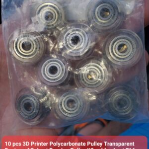 10 pcs 3D Printer Polycarbonate Pulley Transparent Rustproof Robust Bearing Pulley Wheel for Anet E16, ET4, ET5, 3, Mega S, Artillery X1, Tevo Tarantula etc h63a 10s